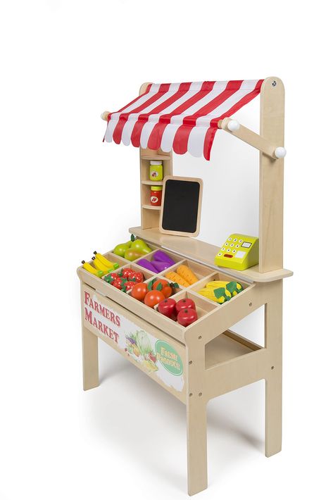 Farmers Market Stand, Vegetable Stand, Kids Play Set, Kids Playroom Furniture, Market Stands, Fun Indoor Activities, Wooden Playset, Kids' Playroom, Daycare Activities