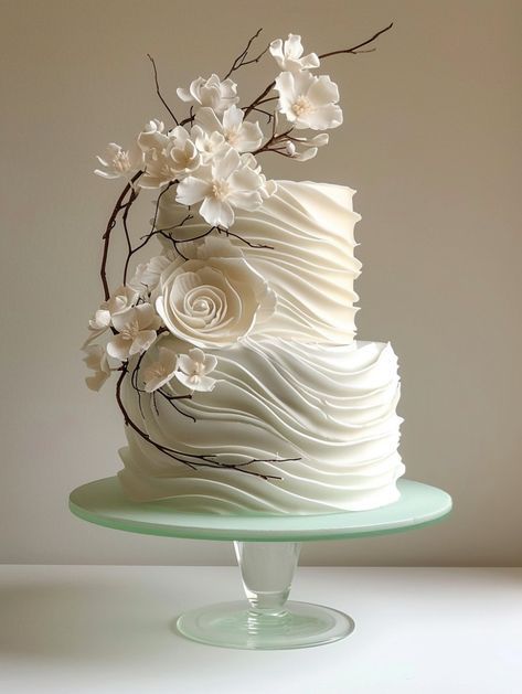 Unique 2 Tier Wedding Cake, Flower Cake 3 Tier, Cake Wedding Decoration, Wedding Tier Cakes, 2 Tier Wedding Cake Fondant, Wedding Cakes Two Tier Elegant, 2 Tiers Wedding Cake, Weddings Cakes Elegant, Modern Wedding Cake Flowers