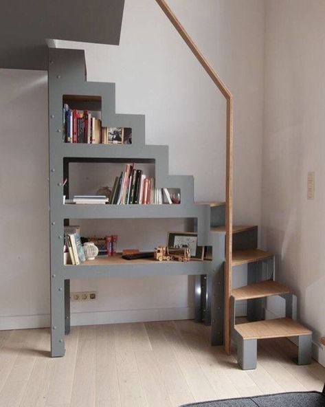 Tiny House Stairs Ideas, Loft Stairs Ideas, Space Saving Staircase, Mezzanine Bedroom, Loft Staircase, Tiny House Stairs, Tiny House Storage, Diy Tiny House, Loft Stairs