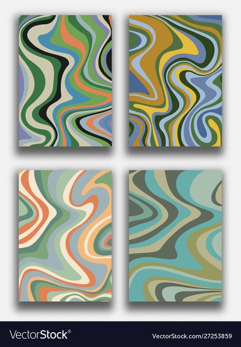 Wavy Painting Ideas, Wavy Abstract Art, Marble Illustration, Wavy Illustration, Wavy Painting, 70s Painting, Liquid Marble, Trippy Painting, Geometric Pattern Art