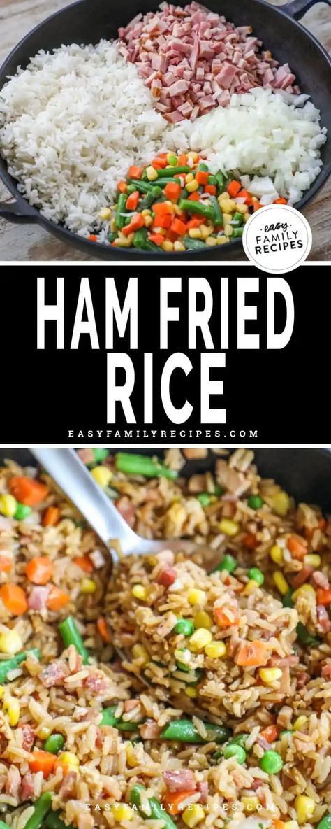 Ham Steak Dinner, Fluffy Jasmine Rice, Healthy Ham, Ham Steak Recipes, Ham Fried Rice, Fried Ham, Ham Steak, Pork Dinners, Pork Meals