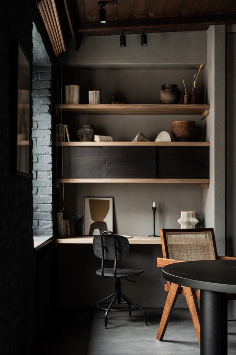 European Homes, Happy Office, Swedish Interiors, Hall And Living Room, Basement Reno, Rattan Lounge Chair, Moody Interiors, Shower Units, Dark Colours