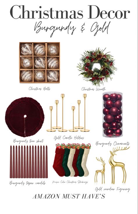 Gold And Burgundy Christmas Decor, Burgundy And Gold Christmas Decor, Burgundy Gold Christmas, Burgundy And Gold Christmas, Christmas Must Haves, Christmas Sticking, Burgundy Christmas Decor, Christmas Essentials, Gold Christmas Decor