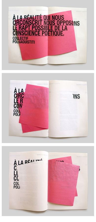 Would be interesting to use this idea for a Mad Magazine-style fold-up layout.  Found on: Designspiration Editorial Design Layouts, Book Portfolio, Mises En Page Design Graphique, Poesia Visual, 브로셔 디자인, Buch Design, Editorial Design Layout, Book And Magazine Design, Graphisches Design