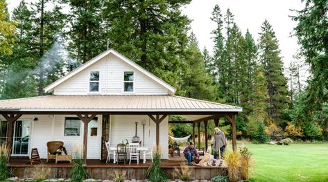 Inside a Fixer-Upper's Farmhouse-Style DIY Makeover - Sunset Magazine Montana Farmhouse, 1920s Farmhouse, Installing French Doors, Farmhouse Fixer Upper, Fixer Upper Farmhouse, Clapboard Siding, House Redo, Cabin Inspiration, Flapper Era