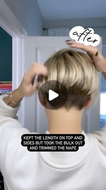 Sara Louwho Hair, How To Grow Your Hair Out From A Pixie, How To Grow Hair From Pixie To Bob, Short Hairstyle Tucked Behind Ears, How To Grow Pixie Into Bob, How To Grow Out A Pixie Haircut To A Bob, Pixie Grown Out Styles, Playful Pixie Haircut, Hairstyles For Hair That Grows Forward