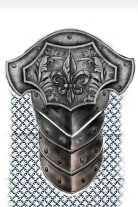 Tattoo Armor Shoulder, Shoulder Armor Tattoo Stencil, Armor Arm Tattoo, Armour Tattoo Design, Armor Tattoo Design, Tattoo Catholic, Shield Tattoo Design, Knight Tattoo Design, Armor Sleeve Tattoo