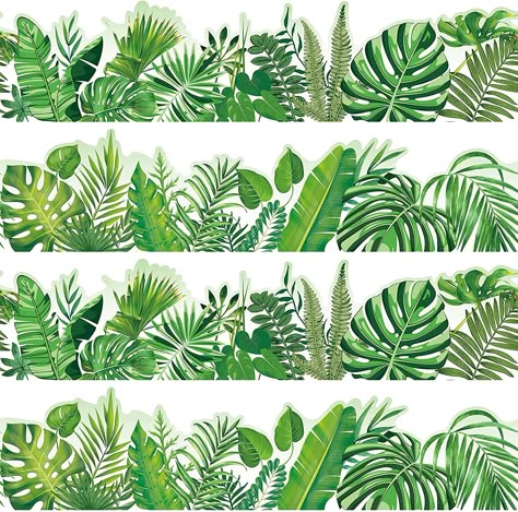 Boho greenery straight border trim applicable occasions: wall decors could be applied to most smooth and clean surfaces such as walls, doors, windows, closet and so on, suitable for classroom, living room, children's playroom, dining room, kitchen, gymnasiums, home, office, hallway, porch and many more. Printable Jungle Animals Free, Border Bulletin Board, Eucalyptus Border, Jungle Border, Boho Border, Playroom Dining Room, Plants Classroom, Car Branding, Board Classroom