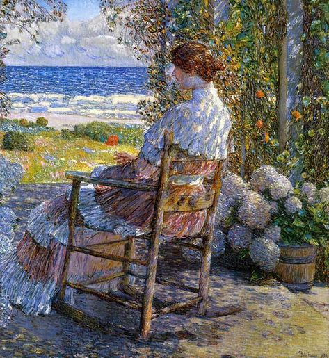 Childe Hassam, The Sea, 1892 Childe Hassam Paintings, Frederick Childe Hassam, American Painters, American Impressionism, Childe Hassam, Art Pics, Monet Paintings, Lovely Places, Jigsaws