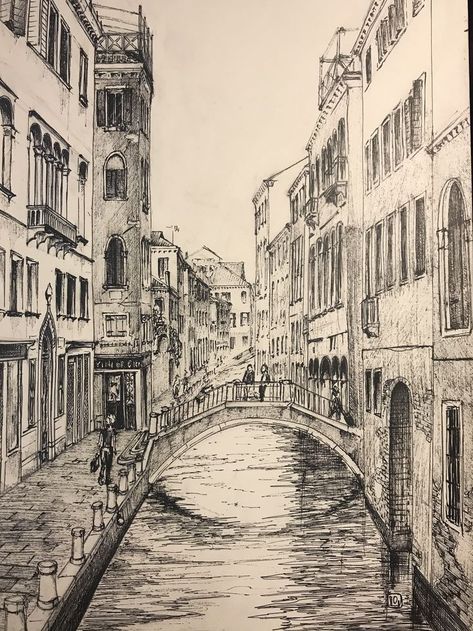 Italy Architecture Drawing, City Drawing Sketches, City Perspective Drawing, Perspective Sketches, Bathroom Objects, Italy Drawing, Italy Sketches, Kitchen Objects, Aesthetic Architecture