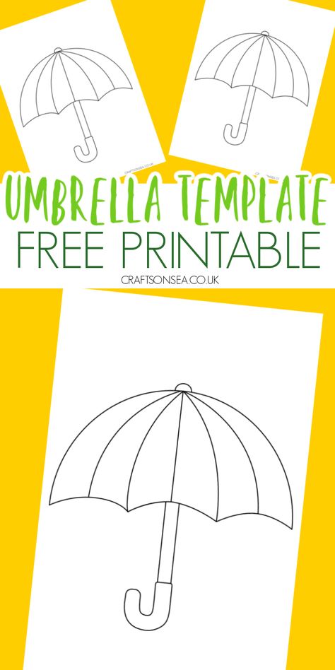 Free Umbrella Template - Crafts on Sea Fruits Pictures, Umbrella Template, Rain Crafts, Weather Activities Preschool, Umbrella Craft, Kids Arts And Crafts, Preschool Weather, Prek Crafts, Weather Crafts