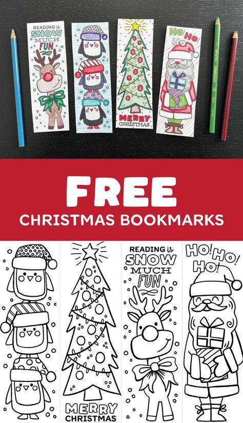 Classroom Party Favors, Snow Day Activities, Bookmarks To Print, Coloring Bookmarks Free, Free Printables For Kids, Coloring Christmas, Christmas Bookmarks, Printables For Kids, Coloring Bookmarks