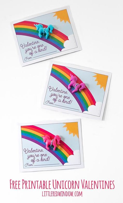 Free Printable Unicorn Valentines, download, print and cut, so cute & easy! Giftable Crafts, Unicorn Valentine Cards, Pom Pom Heart, Free Valentine Cards, Valentine's Day Celebration, Heart Craft, Printable Valentines Day Cards, Window Crafts, Diy Valentines Cards