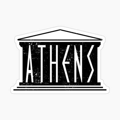 Get my art printed on awesome products. Support me at Redbubble #RBandME: https://www.redbubble.com/i/sticker/Athens-Logo-Typography-by-PanosTsalig/110993090.EJUG5?asc=u Greek Holiday, Typography Sticker, Logo Typography, Pop Art Wallpaper, Athens Greece, Custom Illustration, Typography Logo, Buick Logo, Travel Journal