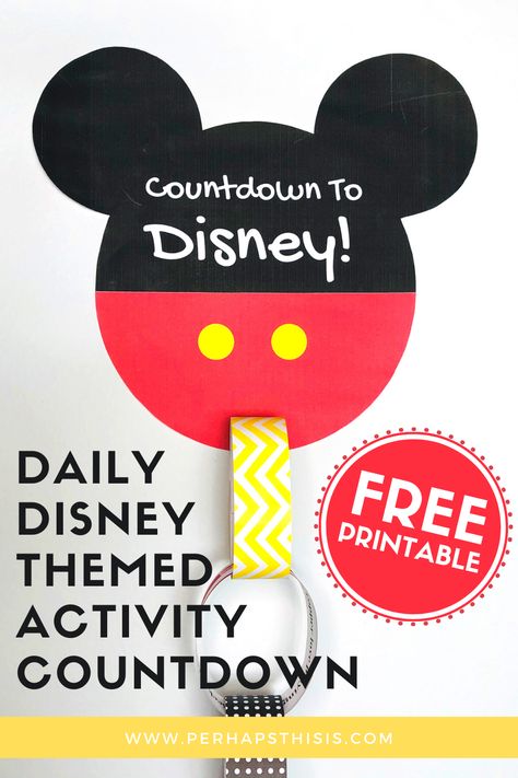 Disney Cruise Countdown Printable, Disney Countdown Printable, Disney Countdown Ideas, 100 Day Countdown, Disney Countdown Calendar, Disneyland Countdown, Disney World Countdown, Disney Trip Reveal, Trip Countdown