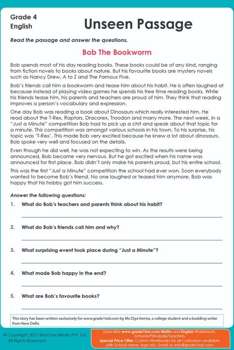 Comprehension Passage Class 4, Comprehension Class 4, Unseen Passage In English Class 4, Unseen Passage In English For Class 5, Comprehension Passage For Class 5, Unseen Passage In Hindi Class 4, Comprehension Grade 4 English, Unseen Passage In English Grade 3, Comprehension For Class 6