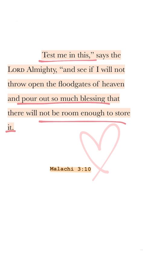 Malachi 3 10, Comforting Bible Verses, Quotes Christian, Ayat Alkitab, Bible Study Verses, Bible Motivation, Christian Bible Quotes, Bible Study Notes, Prayer Scriptures