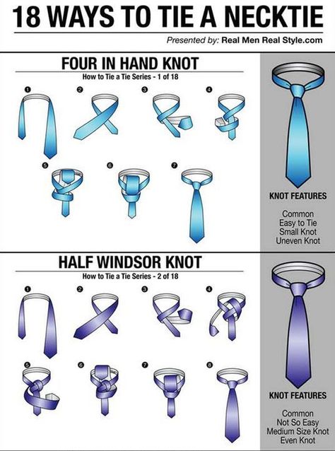 How To Tie A Necktie, Cool Tie Knots, Tie Knots Men, Four In Hand Knot, Full Windsor Knot, Simpul Dasi, Half Windsor, Tie A Necktie, Types Of Ties