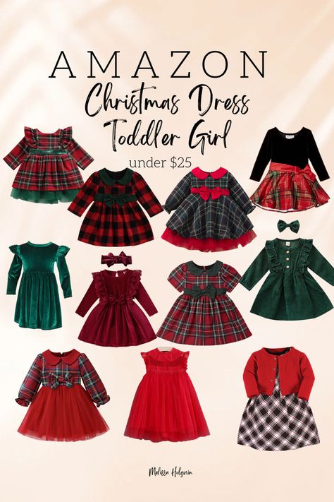 Toddler Christmas Dress Sewing Pattern, Toddler Christmas Dresses, Kids Christmas Outfit Ideas, Girls Holiday Dress, Christmas Dress Baby Girl, Christmas Toddler Outfits Girl, Christmas Frocks For Kids, Toddler Christmas Outfit Girl, Santa Pictures With Kids Outfits