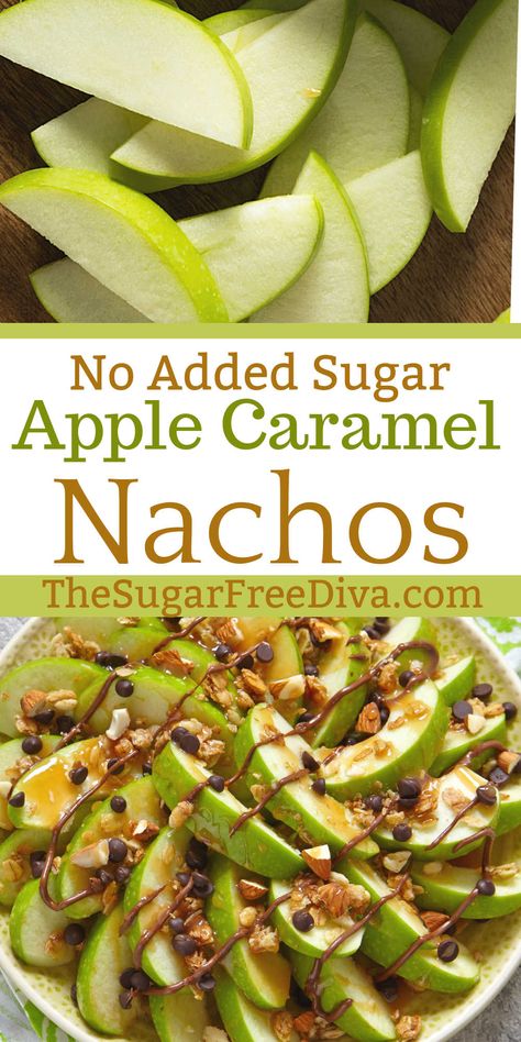 Caramel Apple Snacks, Sugar Free Caramel Sauce, Healthy Caramel Apple, Sugar Free Caramel, Apple Dip Recipe, Sugar Free Marshmallows, Apple Nachos, Sugar Free Snacks, Apple Snacks