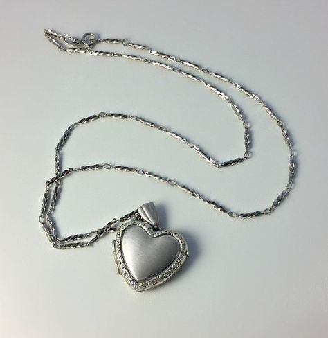 Victorian Sterling Heart Locket - Sterling Silver Necklace and Locket - Engraved Heart Locket Pendant https://www.etsy.com/shop/OrderOfDisorder Theme Pics, Alison Dilaurentis, Coquette Grunge, Moodboard Aesthetic, Y2k Coquette, Classy Jewelry, Doll Eyes, Blogger Girl, Jewelry Outfit