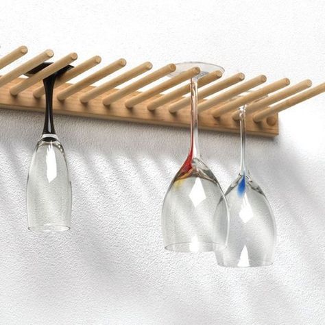 7 Smart Ways to Store Your Stemware Diy Wine Glass Rack, Wine Glass Shelf, Wine Rack Design, Wine Glass Storage, Stemware Holder, Stemware Rack, Hemma Diy, Fa Fal, Regal Design