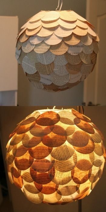 Diy Chandelier Lamp, Book Lamp, Book Page Crafts, Diy Chandelier, Diy Lamp Shade, Lamp Lighting, Diy Crafts To Do, Diy Cardboard, Lamp Cover