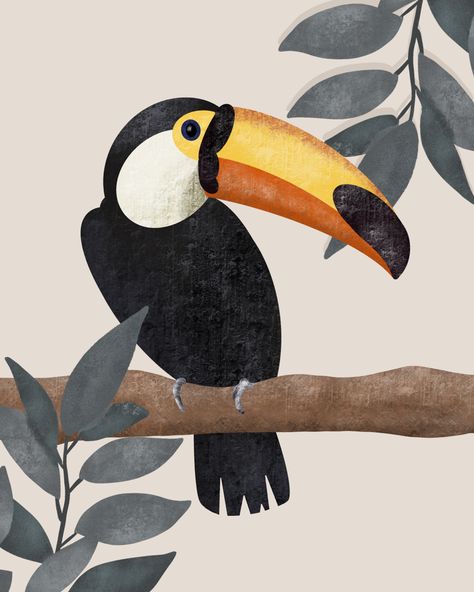 Animals Illustration Art, Tucan Illustration, Tucan Painting, Illustration Art Animals, Bird Art Drawing, Toucan Drawing, Toucan Painting, Toucan Illustration, Toucan Art