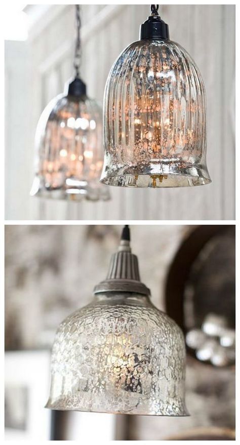 Mercury Glass Tablescape, Decorating With Mercury Glass Ideas, Painted Glass Lamp Shades, Faux Mercury Glass Diy, Mercury Glass Chandelier, Mercury Glass Pendant Light, Mercury Glass Lighting, Mercury Glass Mirror, Décoration Diy