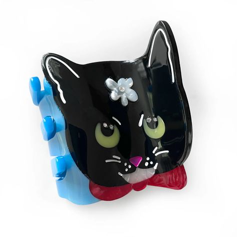 NAOKO CAT - Hair Claw – centinelle Short Bob Styles, Tuxedo Cat, Cellulose Acetate, Cat Hair, Hair Combs, Bob Styles, Cat Person, Half Up Hair, The Mission