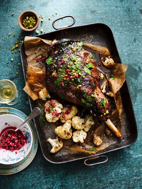 This is a great way of celebrating full-flavoured autumn lamb by roasting it with a few middle ... Middle Eastern Thanksgiving, Persian Lamb Shoulder, Middle Eastern Christmas Recipes, Moroccan Lamb Shoulder, Holiday Lamb Recipes, Slow Cooked Lamb Recipes, Signature Appliances, Middle Eastern Dinner Party, Lamb Shoulder Recipes