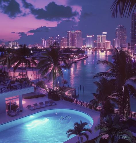 Miami In The 80s, Vintage Miami Aesthetic, Miami Party Aesthetic, Miami Vaporwave, Vice City Aesthetic, Miami 80s Aesthetic, 80s Miami Aesthetic, Miami Vice 2006, Miami 90s