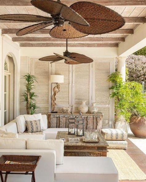 Modern French Beach House, Carribean Decor Bohemian, British Colonial Outdoor Patio, Coastal Tropical Living Room, Floridian Home Decor Florida Style, Carribean Interior Design, Tropical Colonial Interior, Hawaiian Homes Interior, Carribean Home