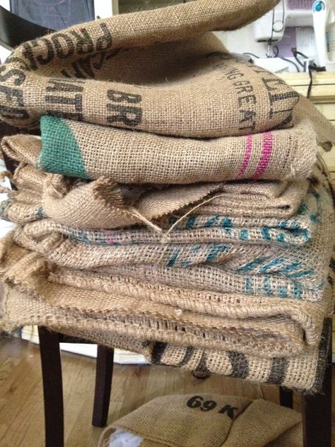 Coffee Bag Crafts, Recycled Coffee Bags, Coffee Bean Sacks, Burlap Coffee Bags, Coffee Bean Bags, Potato Bag, Coffee Sacks, Hessian Bags, Vintage Burlap