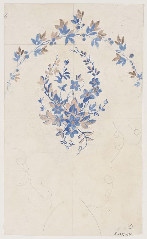 Textile Design | J. D. Cornuaud | V&A Explore The Collections J. D. Cornuaud, Vintage Textiles Patterns, Floral Motives, Botanical Rug, Vintage Floral Fabric, Textile Pattern Design, Plant Drawing, Texture Background, Vintage Textiles