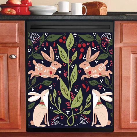 Dishwasher Magnet Cover, Breakfast Rooms, Dishwasher Cover, Dishwasher Magnet, Hemma Diy, Scandinavian Folk Art, Decoration Inspiration, Kitchen Decor Items, Style At Home