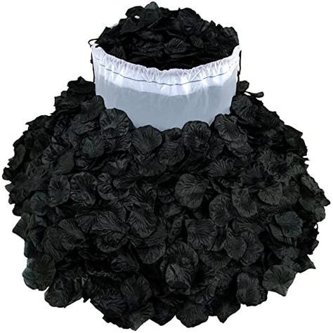 Winlyn 3000 Pcs Black Silk Rose Petals Set - Scented Ready-to-use Separated Realistic Artificial Rose Flower Petals for Romantic Night Weddings Proposals Anniversaries Valentine's Day Halloween Decor Petal Toss Cones, Night Proposal, Petal Toss Wedding, Romantic Night Wedding, Night Weddings, Petal Toss, Real Rose Petals, Silk Rose Petals, Flower Girl Baskets