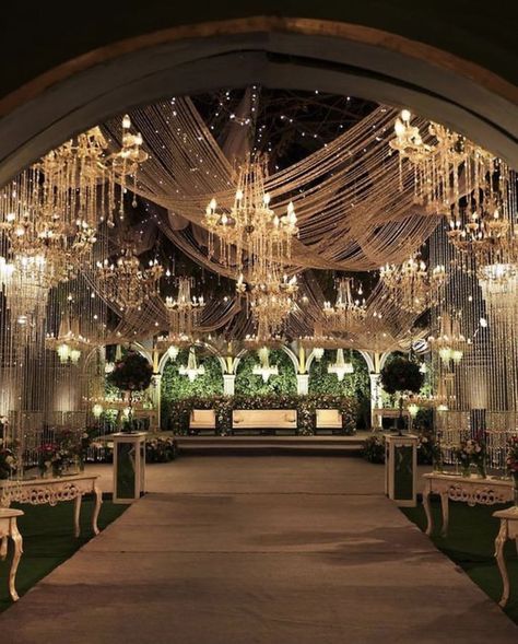 Weird Wedding Venues, Shaadi Aesthetic Decor, Regal Indian Wedding, Jasmine Wedding Decor, Nikkah Venue Ideas, Aesthetic Wedding Venues Indoor, Desi Wedding Venue Aesthetic, Indian Wedding Venue Ideas, Desi Wedding Reception