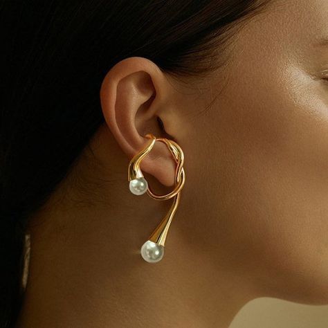 Leisure Fashion, Alloy Earrings, Ear Cuff Earings, Ear Cuffs, Cuff Earrings, Trendy Jewelry, Ear Jewelry, Gold Earrings Studs, Metal Jewelry