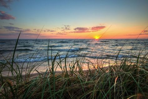 20 Scenic Stops for a Road Trip Along the West Michigan Pike | Michigan Muskegon State Park, Muskegon Michigan, Michigan Road Trip, Lake Michigan Beaches, Michigan Beaches, West Coast Road Trip, Grand Haven, Michigan Travel, Secluded Beach