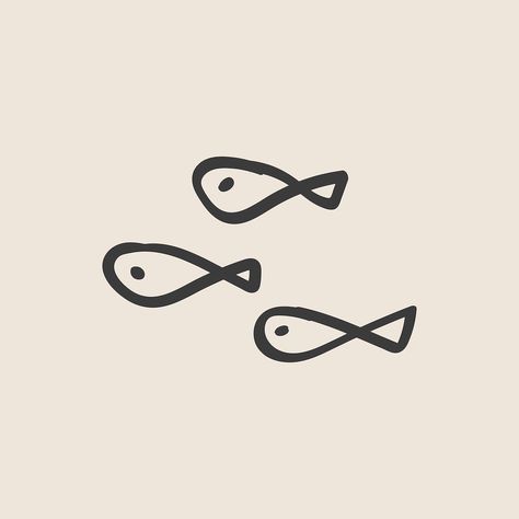 Logos, Fish Doodle Tattoo, Simple Fish Doodle, Funny Fish Tattoo, Tiny Fish Drawing, Cute Fish Doodle, Fish Simple Drawing, Fish Typography, Fish Design Drawing