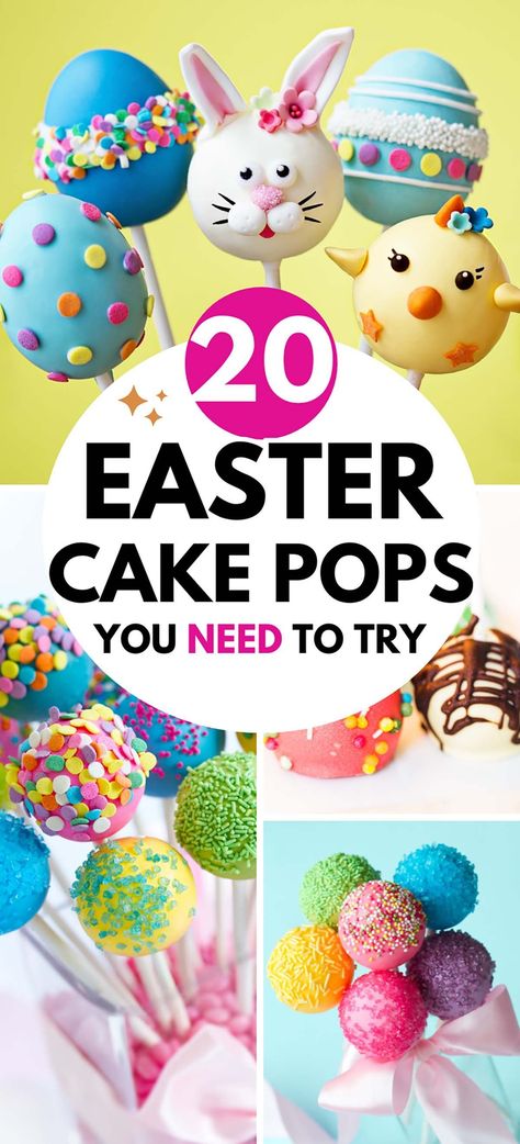 Get ready for an explosion of color and flavors this Easter with our delightful cake pops recipes! These easy-to-make sweet treats are not only adorable to look at but are also a hit with both kids and adults. We've got everything you need to impress your guests, from classic cake pop designs to unique and fun cake pop ideas. So gather your family and friends, and let the Easter festivities begin with these delicious Easter dessert ideas! Easter Cake Pop, Easter Bunny Cake Pops, Easter Egg Cake Pops, Cake Pop Ideas, Bunny Cake Pops, Diy Easter Treats, Easter Cake Easy, Yummy Easter Desserts, Perfect Cake Pops