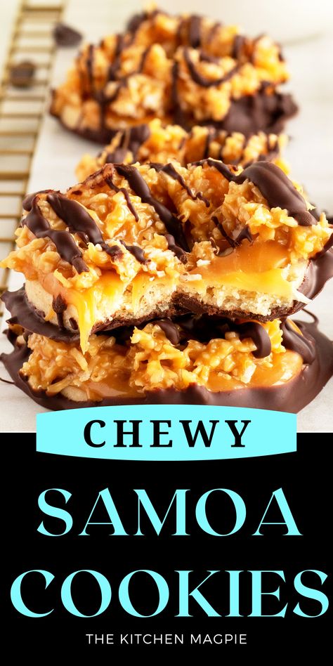 Samoa Cookies Bear Claw Cookies Recipe, Homemade Samoa Cookies, Samoas Cookies Recipe, Somoa Cookies, Samoas Cookies, Homemade Samoas, Samoas Recipe, Organic Bakery, Chip Recipes