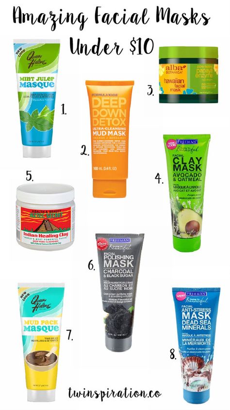 Amazing Facial Masks Under $10 by Twinspiration at http://twinspiration.co/facial-masks/ Make Up Tricks, Waxing Products, Obličejové Masky, Advice For Teens, Skincare Advice, Blackhead Mask, Indian Healing Clay, Drugstore Products, Diy Products