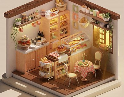 Blender 3d Isometric Room, Cute Isometric Room, Blender House Design, Isometric 3d Art, Cute 3d Environment, Blender 3d House, Isometric Room Art, Blender 3d Room, Blender Room Design