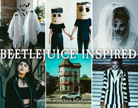 Beetlejuice Inspired Tim Burton Presets Lightroom Presets Color Grading Presets // 5 Premium Mobile + Desktop Presets Cinematic Presets, Photo Filters, Presets Lightroom, Color Grading, Photo Filter, Beetlejuice, May 21, Tim Burton, Lightroom Presets