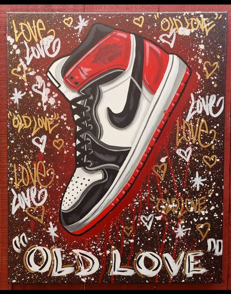 Instagram @whos_theekidd #sneakers #shoes #jordan #oldlove #airjordan #jordan1s #nike #painting #acrylicpaint #acrylic #paint #art #posca #poscamarkers #prismacolor #prismacolormarker Balayage, Nike Painting, Canvas Painting Patterns, Nike Drawing, Jordan Painting, Acrylic Paint Art, Shoe Artwork, Nike Art, Graffiti Wallpaper Iphone