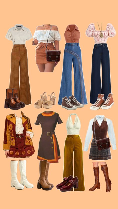 70s Outfit Ideas, 70s Outfits Ideas, 70s Outfit, 70s Inspired Outfits, Academia Aesthetic Outfit, 70s Inspired Fashion, 70s Outfits, Thrifted Outfits, Clothes And Shoes