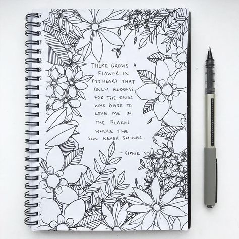 Nat Williams on Instagram: “You know who you are! 🖤” Doodle Art Flowers, Mandala Doodle, Pen Art Drawings, Bullet Journal Art, Bullet Journal Lettering Ideas, Doodle Art Designs, Bullet Journal Doodles, Diy Journal, Flower Doodles