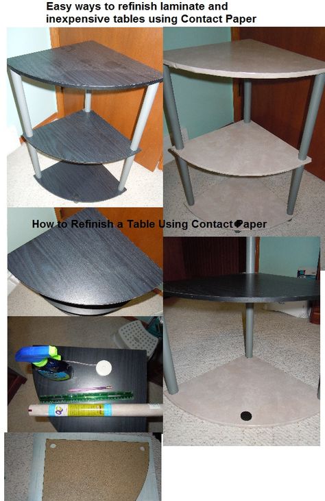 End Table Makeover How to refinish a table using contact paper. How to Makeover an End or Corner Table Using Contact Paper Refinish A Table, Corner Of A Room, End Table Makeover, Small Dresser, Small End Tables, Small Space Organization, Small Space Storage, Corner Table, Table Makeover